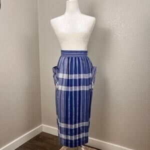 Vintage Haberdashery by Personal Womens Large Plaid Wool Blend Midi Pencil Skirt
